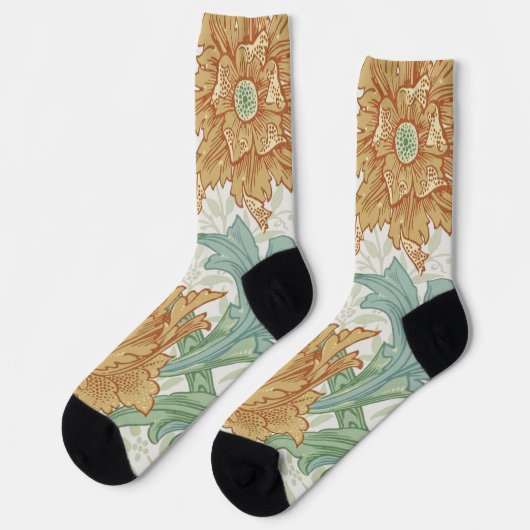 William Morris Single Stem Floral Pattern Socken (Linkes Detail)
