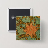 William Morris Single Stem Muster Art Nouveau Button (Vorne & Hinten)