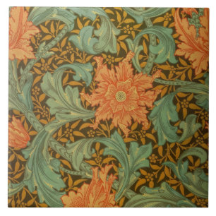 William Morris Single Stem Muster Art Nouveau Fliese