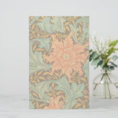 William Morris Single Stem Pattern Art Nouveau Briefpapier (Stehend Vorderseite)
