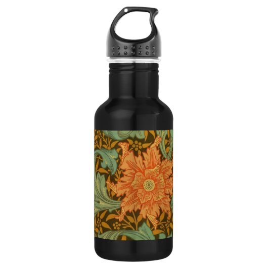 William Morris Single Stem Pattern Art Nouveau Edelstahlflasche (Vorderseite)