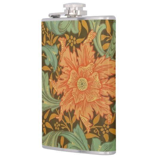 William Morris Single Stem Pattern Art Nouveau Flachmann (Links)