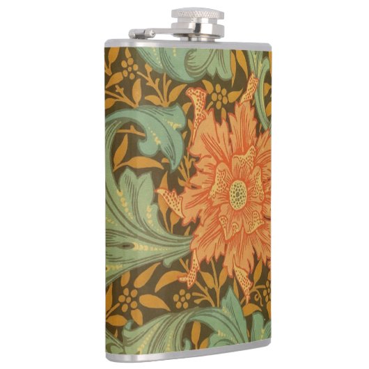 William Morris Single Stem Pattern Art Nouveau Flachmann (Rechts)