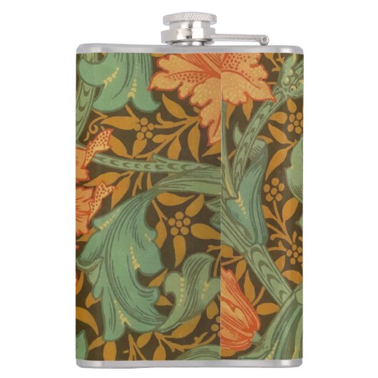 William Morris Single Stem Pattern Art Nouveau Flachmann (Rückseite)