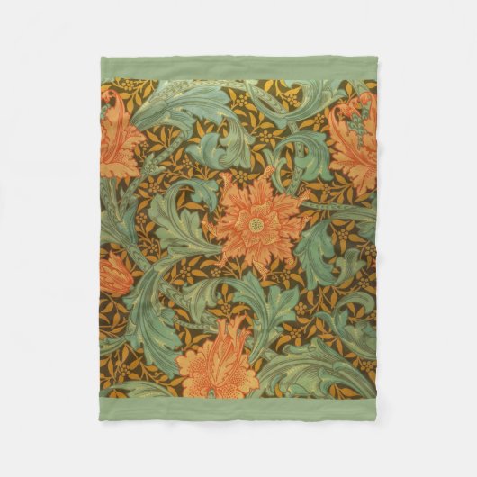 William Morris Single Stem Pattern Art Nouveau Fleecedecke (Vorderseite)