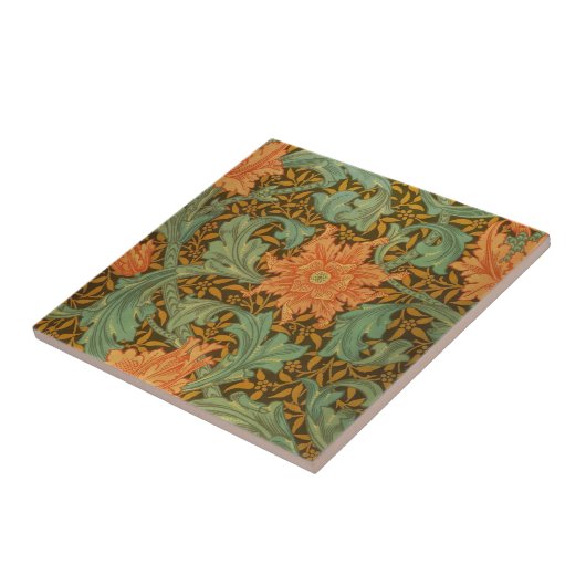 William Morris Single Stem Pattern Art Nouveau Fliese (Seite)