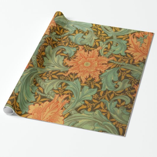 William Morris Single Stem Pattern Art Nouveau Geschenkpapier (Ungerollt)