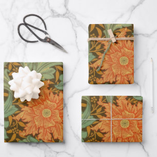 William Morris Single Stem Pattern Art Nouveau Geschenkpapier Set