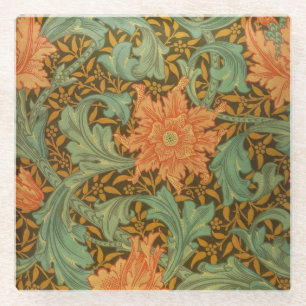 William Morris Single Stem Pattern Art Nouveau Glasuntersetzer