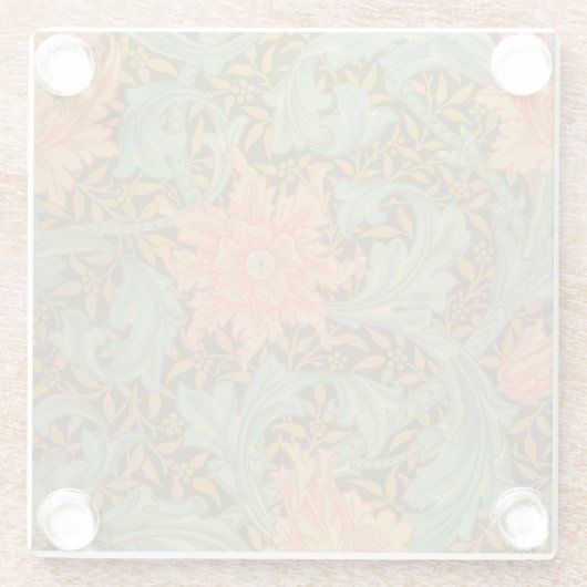 William Morris Single Stem Pattern Art Nouveau Glasuntersetzer (Rückseite)