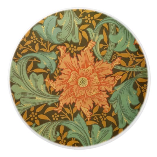 William Morris Single Stem Pattern Art Nouveau Keramikknauf (Vorderseite)