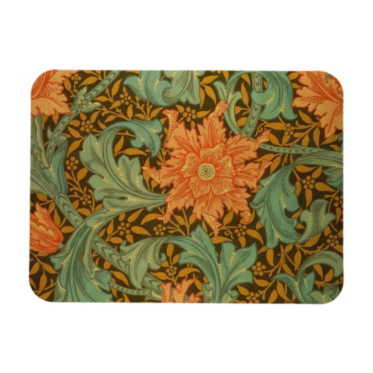 William Morris Single Stem Pattern Art Nouveau Magnet (Horizontal)