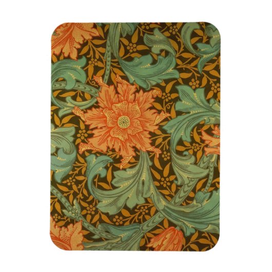 William Morris Single Stem Pattern Art Nouveau Magnet (Vertikal)