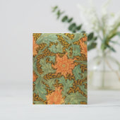 William Morris Single Stem Pattern Art Nouveau Postkarte (Stehend Vorderseite)