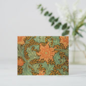 William Morris Single Stem Pattern Art Nouveau Postkarte (Stehend Vorderseite)