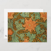 William Morris Single Stem Pattern Art Nouveau Postkarte (Vorne/Hinten)
