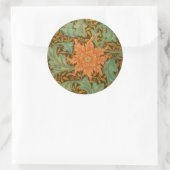 William Morris Single Stem Pattern Art Nouveau Runder Aufkleber (Tasche)
