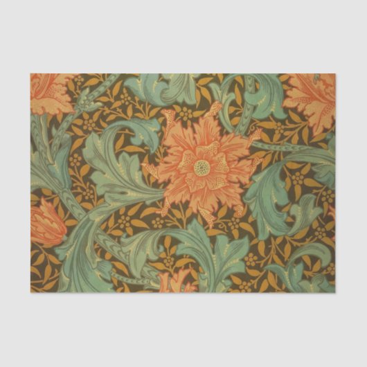 William Morris Single Stem Pattern Art Nouveau Seidenpapier (Vorderseite)