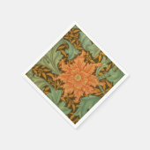 William Morris Single Stem Pattern Art Nouveau Serviette (Ecke)
