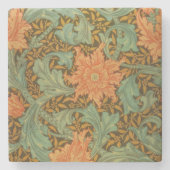 William Morris Single Stem Pattern Art Nouveau Steinuntersetzer (Vorderseite)
