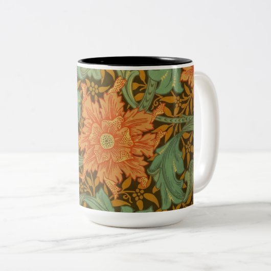 William Morris Single Stem Pattern Art Nouveau Zweifarbige Tasse (VorderseiteRechts)
