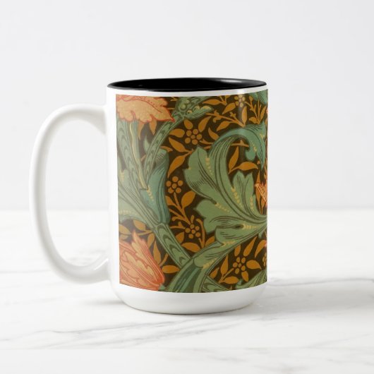 William Morris Single Stem Pattern Art Nouveau Zweifarbige Tasse (Links)