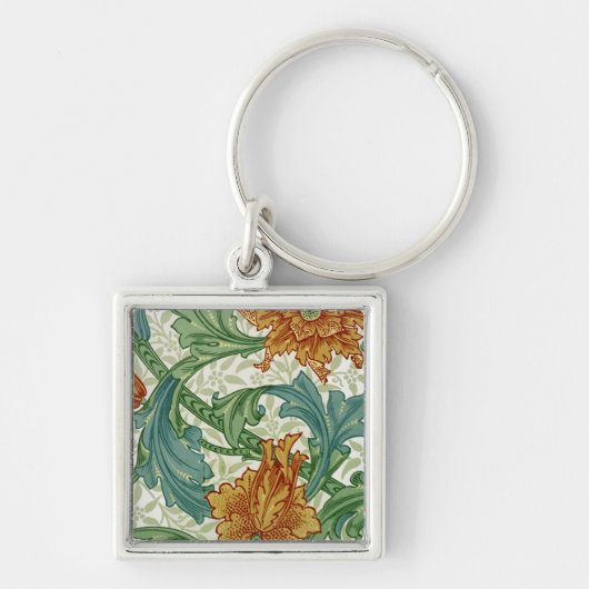 William Morris Single Stem Vintage Blume Schlüsselanhänger (Vorne)