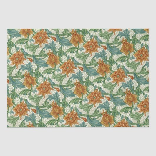 William Morris Single Stem Vintage Blume Seidenpapier (Vorderseite)