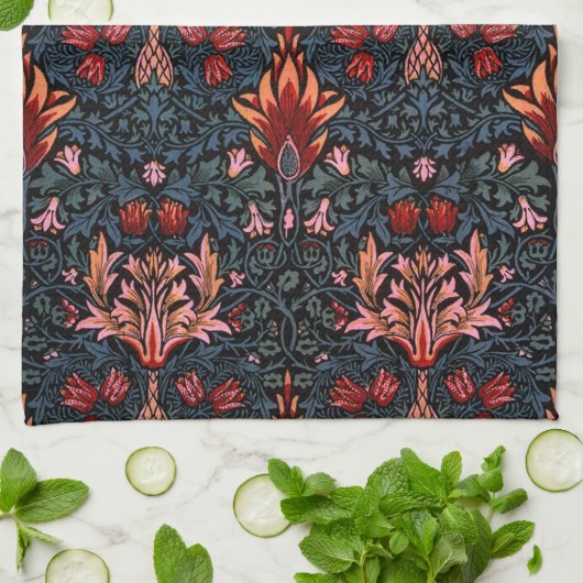 William Morris Snakeshead Dark Pattern Geschirrtuch (Gefaltet)