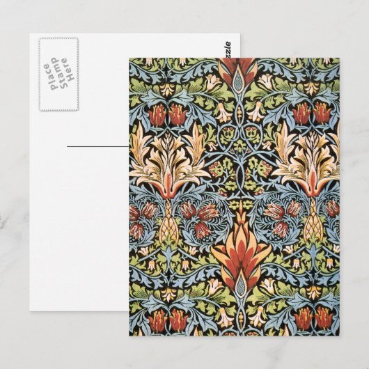 William Morris Snakeshead Design Postkarte (Vorne/Hinten)