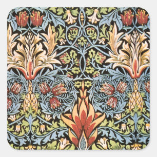 William Morris Snakeshead Design Quadratischer Aufkleber