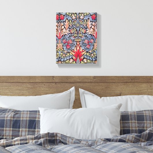William Morris Snakeshead Floral Art Nouveau Leinwanddruck (Insitu (Schlafzimmer))