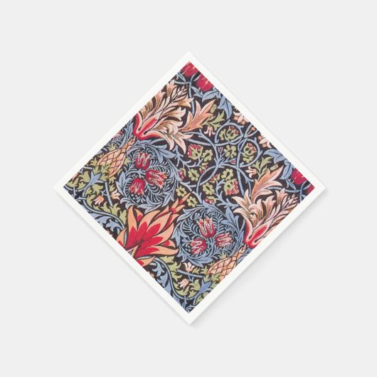 William Morris Snakeshead Floral Art Nouveau Serviette (Ecke)