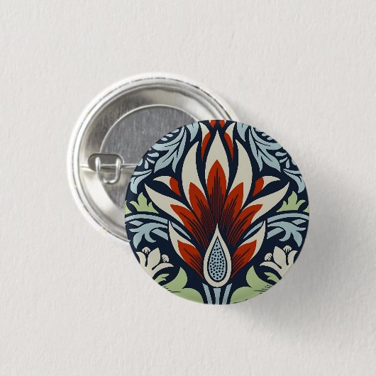 William Morris Snakeshead Floral Classic Botanical Button (Vorne & Hinten)