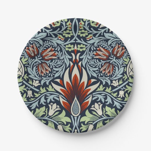 William Morris Snakeshead Floral Classic Botanical Pappteller (Vorderseite)