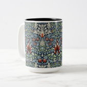 William Morris Snakeshead Floral Classic Botanical Zweifarbige Tasse (Vorderseite Links)