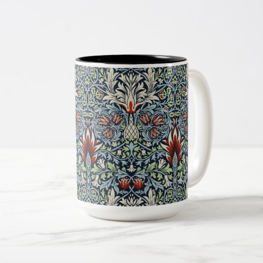 William Morris Snakeshead Floral Classic Botanical Zweifarbige Tasse (VorderseiteRechts)