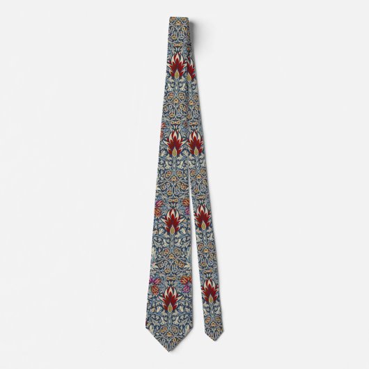 William Morris Snakeshead Floral Classic Dark Blue Krawatte (Vorderseite)