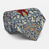 William Morris Snakeshead Floral Classic Dark Blue Krawatte (Gerollt)