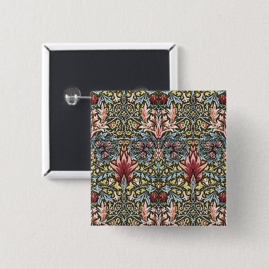 William Morris Snakeshead Floral Pattern Button (Vorne & Hinten)