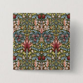 William Morris Snakeshead Floral Pattern Button (Vorderseite)