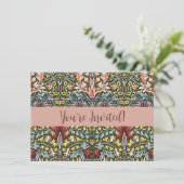 William Morris Snakeshead Floral Pattern Einladung (Stehend Vorderseite)