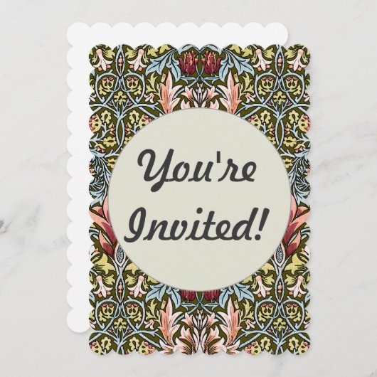William Morris Snakeshead Floral Pattern Einladung (Vorne/Hinten)