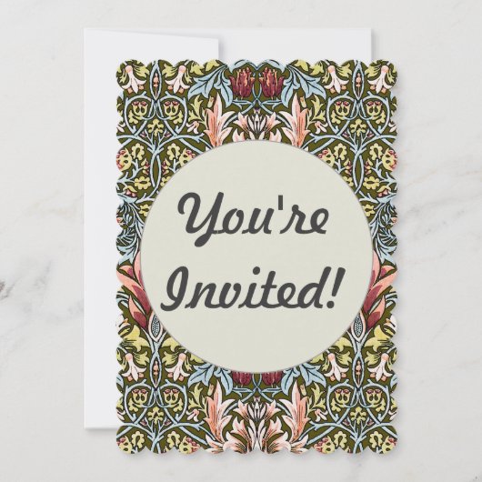 William Morris Snakeshead Floral Pattern Einladung (Vorderseite)
