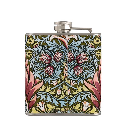 William Morris Snakeshead Floral Pattern Flachmann (Rückseite)