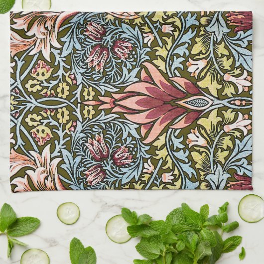 William Morris Snakeshead Floral Pattern Geschirrtuch (Gefaltet)