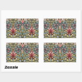 William Morris Snakeshead Floral Pattern Rechteckiger Aufkleber (Blatt)