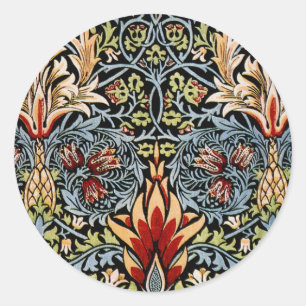 William Morris Snakeshead Floral Pattern Runder Aufkleber