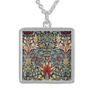 William Morris Snakeshead Floral Pattern Sterling Silberkette