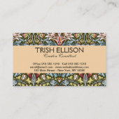 William Morris Snakeshead Floral Pattern Visitenkarte (Rückseite)